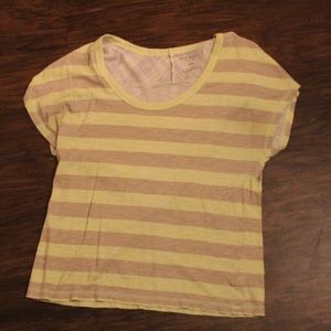 Soft yellow and tan striped tee